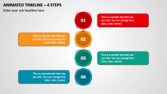Animated Timeline - 4 Steps PPT Slide 1
