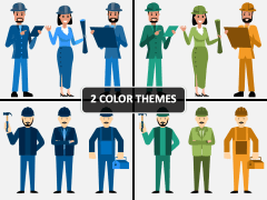 Engineer Characters PPT Cover Slide