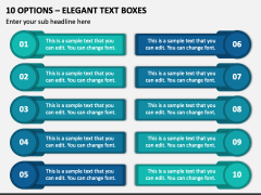 10 Options - Elegant Text Boxes PPT Slide 1