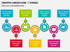 Creative Linear Flow - 7 Stages PPT Slide 1