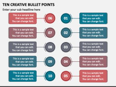 Ten Creative Bullet Points PPT Slide 1