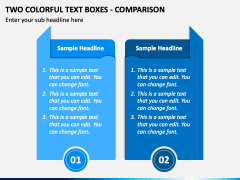 Two Colorful Text Boxes - Comparison PPT Slide 2