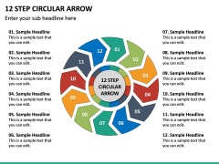 12 Step Circular Arrow PPT Slide 2