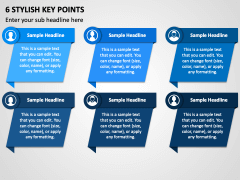 6 Stylish Key Points PPT Slide 1