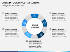 Circle Infograhpics – 5 Sections PPT Slide 1
