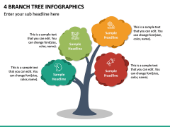 4 Branch Tree Infographics PPT Slide 2