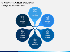 6 Branches Circle Diagram PPT Slide 1