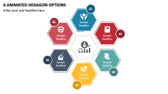 6 Animated Hexagon Options PPT Slide 1