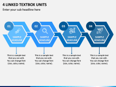 4 Linked Textbox Units PPT Slide 1