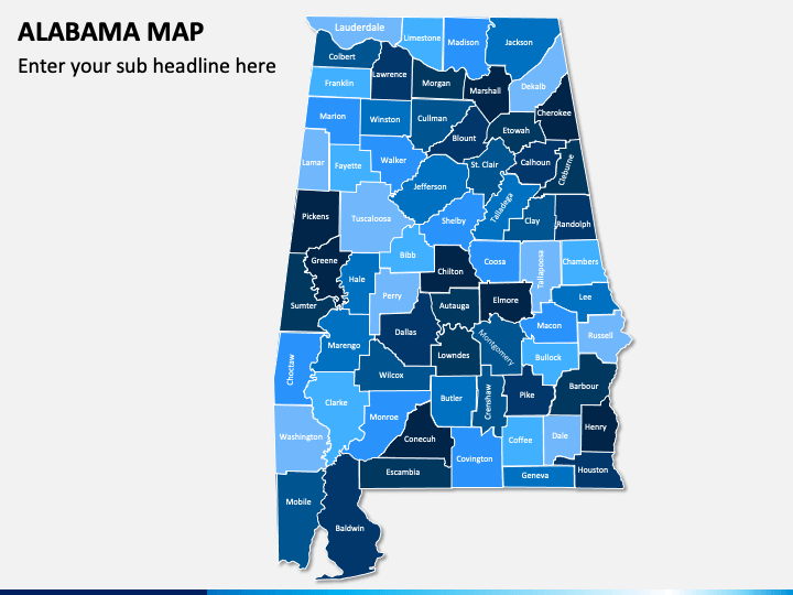 Alabama Map PPT Slide 1
