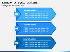 3 Arrow Text Boxes - List Style PPT Slide 2