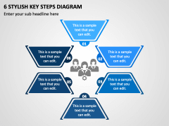 6 Stylish Key Steps Diagram PPT Slide 1