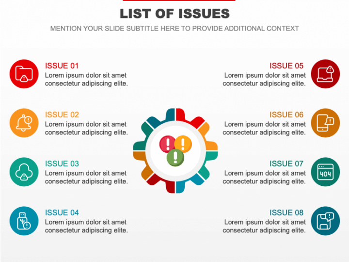 List of Issues PowerPoint and Google Slides Template - PPT Slides