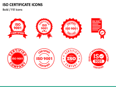 ISO Certificate Icons PowerPoint Slide 1
