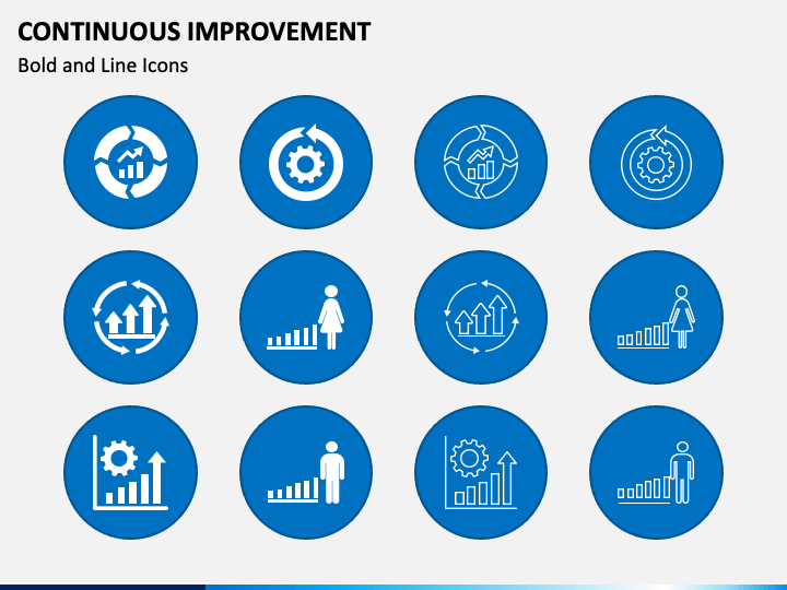 Continous Improvement Icons PPT Slide 1