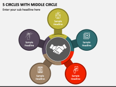 5 Circles with Middle Circle PPT Slide 1