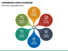 6 Branches Circle Diagram PPT Slide 2