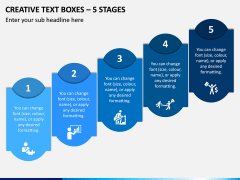 Creative Text Boxes - 5 Stages PPT Slide 1