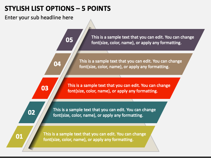 Stylish List Options - 5 Points PPT Slide 1