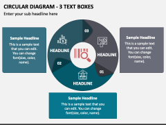 Circular Diagram - 3 Text Boxes PPT Slide 1