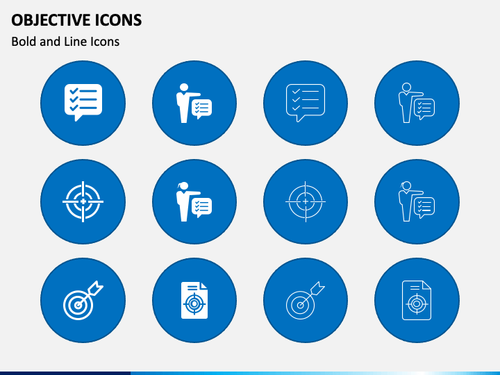 Objective Icons PPT Slide 1
