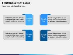 4 Numbered Text Boxes PPT Slide 1