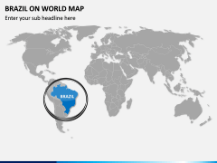 Brazil on World Map PPT Slide 2