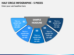 Half Circle Infographic - 5 Pieces PPT Slide 2