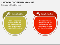 2 Modern Circles with Headline PPT Slide 1