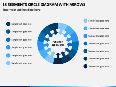 13 Segments Circle Diagram with Arrows PPT Slide 1