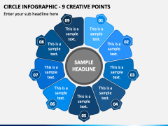 Circle Infographic - 9 Creative Points PPT Slide 2