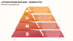 4 Stylish Options with Icon - Triangle Style PPT Slide 1