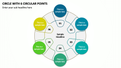 Circle with 6 Circular Points PPT Slide 1