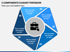 5 Components Elegant Pentagon PPT Slide 2
