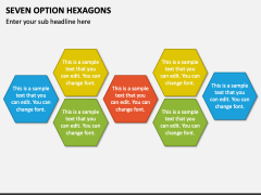 Seven Option Hexagons PPT Slide 1