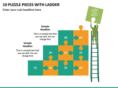 10 Puzzle Pieces With Ladder PPT Slide 2