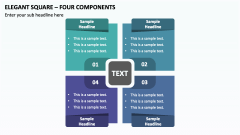 Elegant Square - Four Components PPT Slide 1