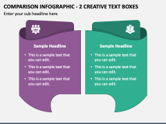 Comparison Infographic - 2 Creative Text Boxes PPT Slide 1