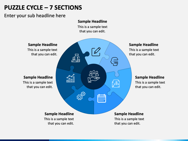 Puzzle Cycle - 7 Sections PPT Slide 1