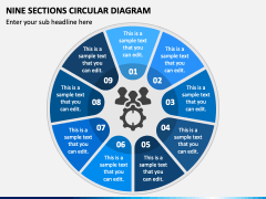 Nine Sections Circular Diagram PPT Slide 2
