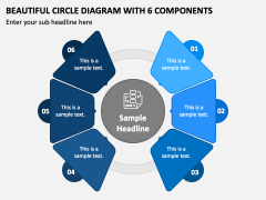 Beautiful Circle Diagram with 6 Components PPT Slide 1