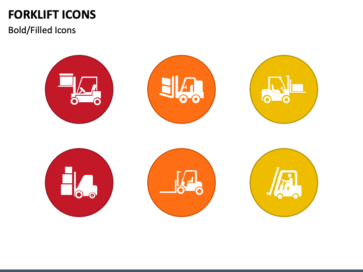 Forklift Icons PowerPoint Template PPT Slides