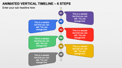 Animated Vertical Timeline - 6 Steps PPT Slide 1