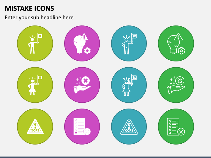 Mistake Icons for PowerPoint and Google Slides - PPT Slides