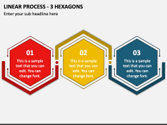 Linear Process - 3 Hexagons PPT Slide 1