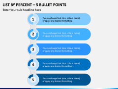 List By Percent - 5 Bullet Points PPT Slide 1