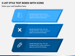 3 List Style Text Boxes With Icons PPT Slide 1