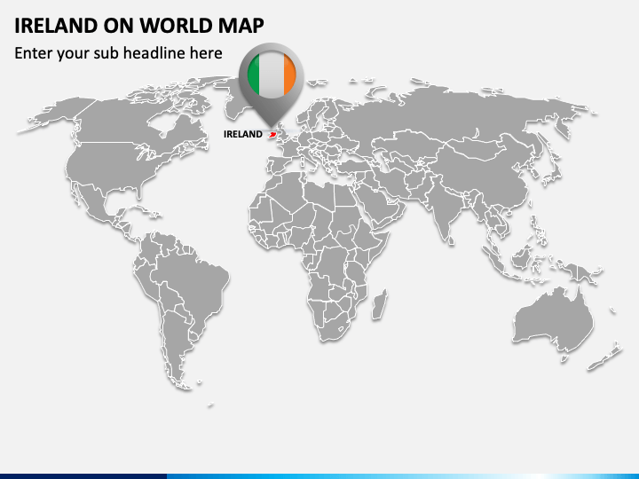 Ireland on World Map PPT Slide 1