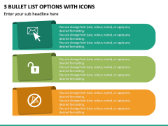 3 Bullet List Options With Icons PPT Slide 2