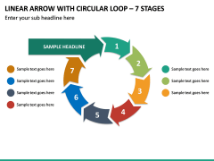 Linear Arrow With Circular Loop - 7 Stages PPT Slide 2